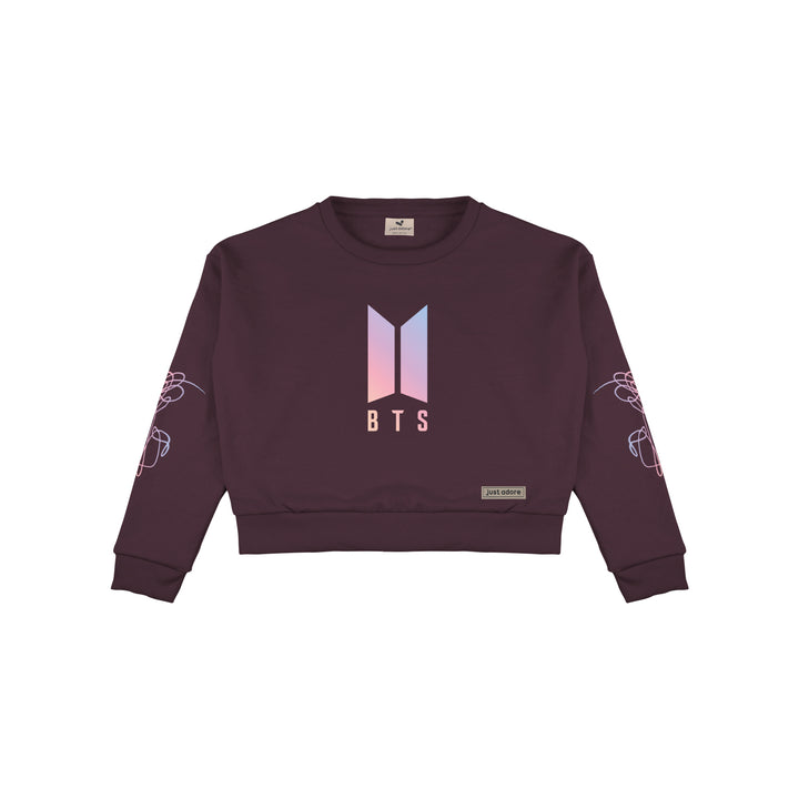 Oversized Women BTS Crop Sweatshirt - Just Adore