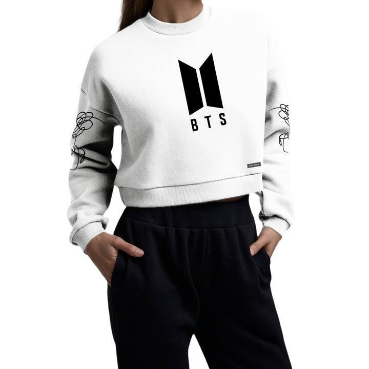 Oversized Women BTS Crop Sweatshirt - Just Adore