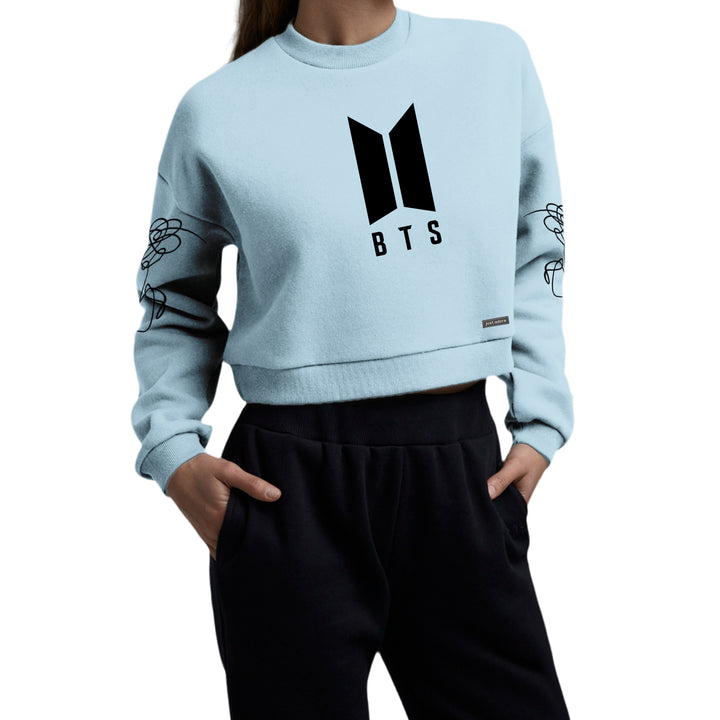 Oversized Women BTS Crop Sweatshirt - Just Adore