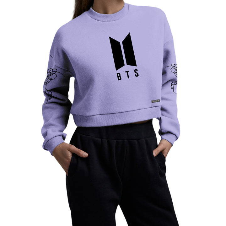 Oversized Women BTS Crop Sweatshirt - Just Adore