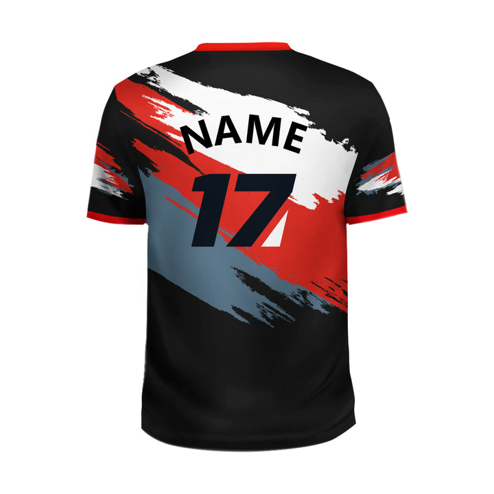 Black and Red soccer Jersey Team Uniform, MOQ 11 Pcs - Just Adore