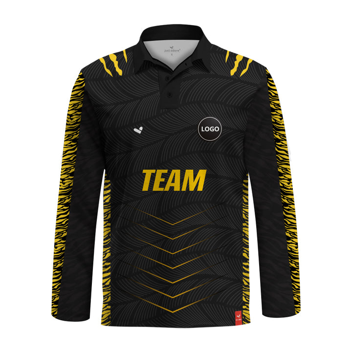 Full Black and Yellow Printed Sublimation Jersey, MOQ 11 Pcs - Just Adore