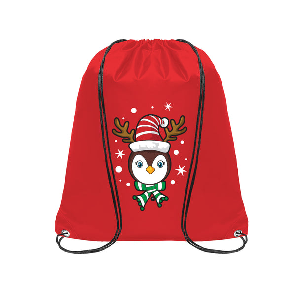 Christmas Penguin Drawstring Bag - Just Adore