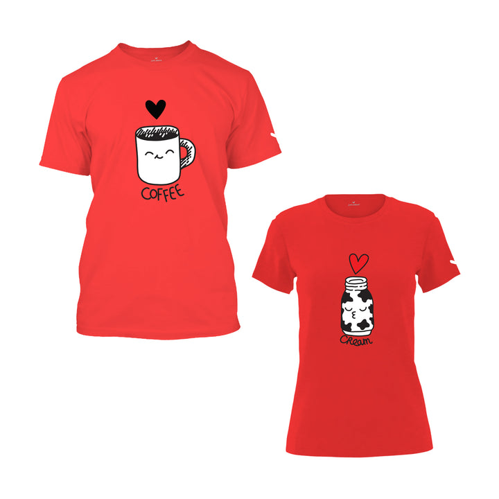 Coffee and Cream Couple T-shirt - Just Adore