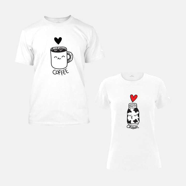 Coffee and Cream Couple T-shirt - Just Adore