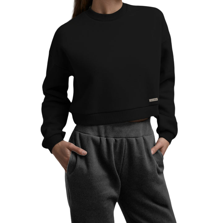 Oversized Women Crop Sweatshirt - Blank - Just Adore