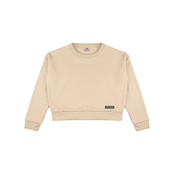 Oversized Women Crop Sweatshirt - Blank - Just Adore