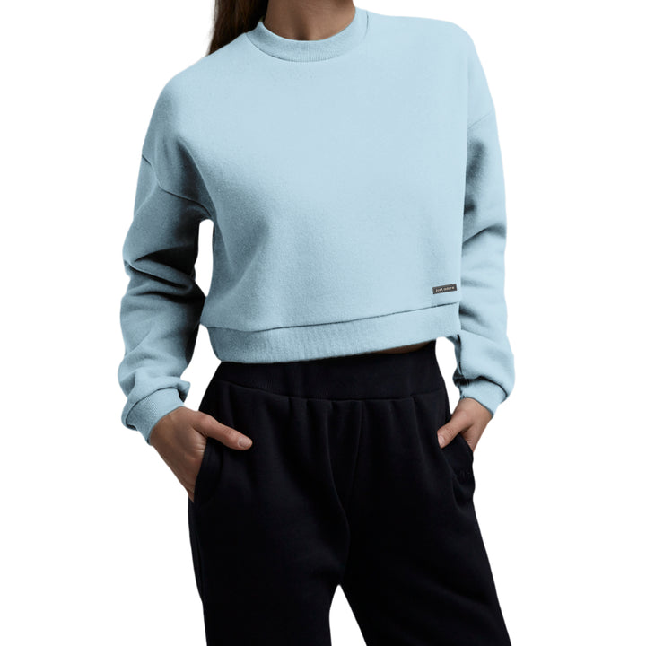 Oversized Women Crop Sweatshirt - Blank - Just Adore