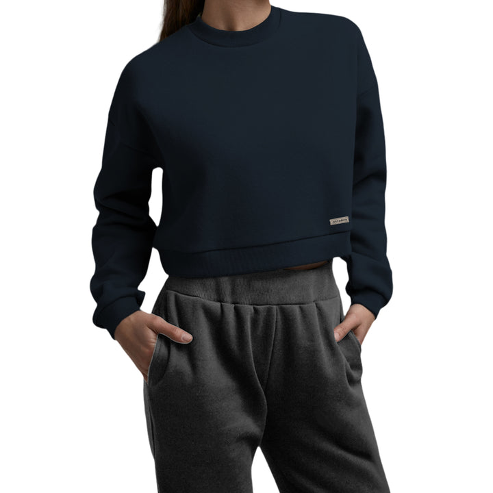 Oversized Women Crop Sweatshirt - Blank - Just Adore