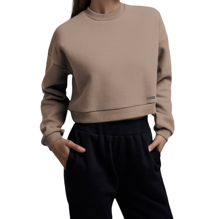 Oversized Women Crop Sweatshirt - Blank - Just Adore