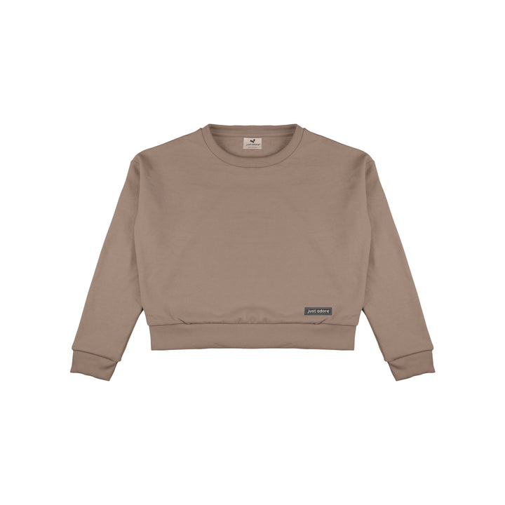 Oversized Women Crop Sweatshirt - Blank - Just Adore