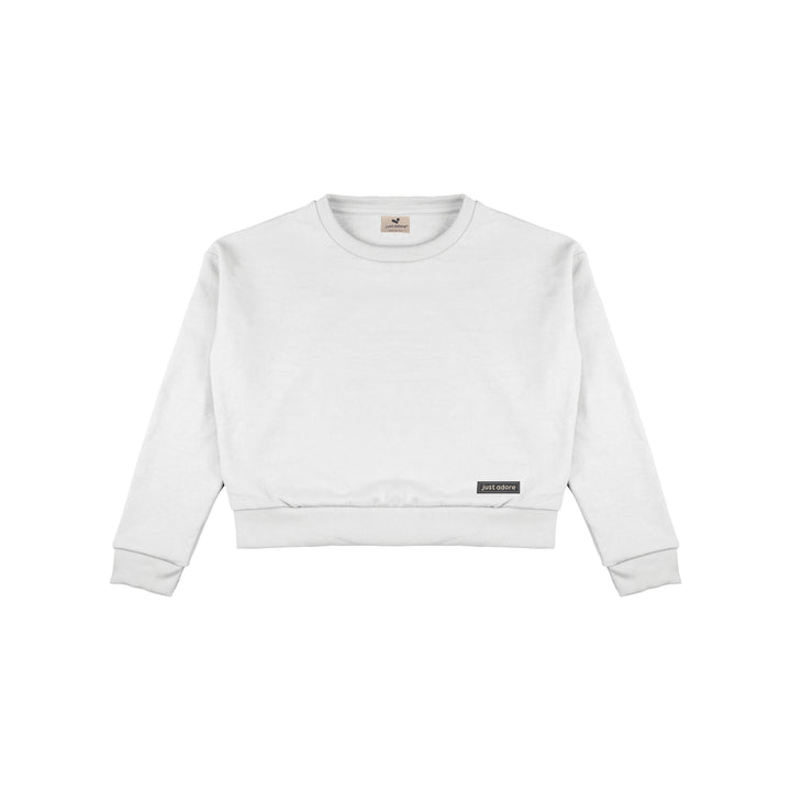 Oversized Women Crop Sweatshirt - Blank - Just Adore