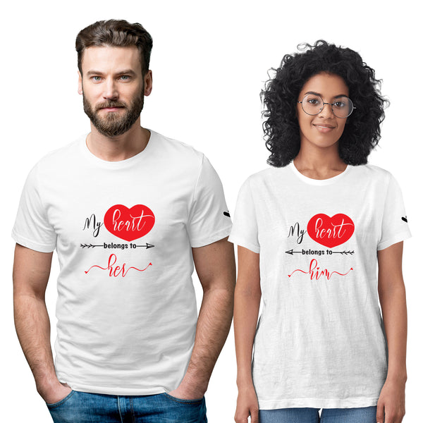 My Heart Belongs Couple T-shirt - Just Adore