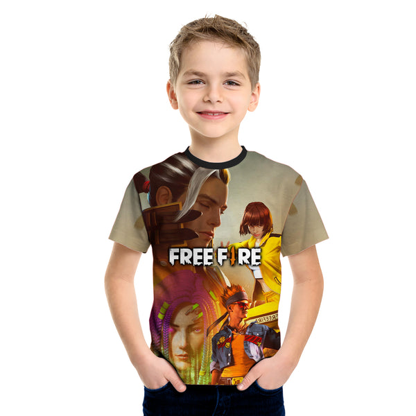 Free Fire Characters Sublimation Printed Kids Tshirt - Just Adore