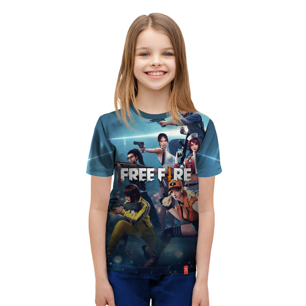 Free Fire Sublimation Printed Kids Tshirt - Just Adore