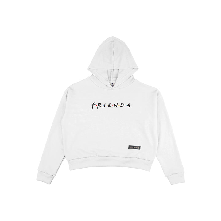 Oversize Women Friends Crop Hoodie - Just Adore