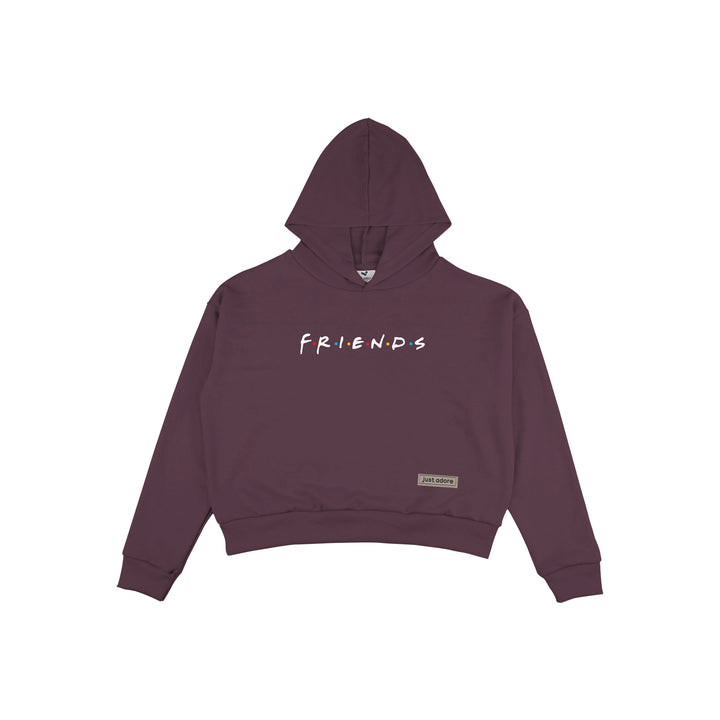 Oversize Women Friends Crop Hoodie - Just Adore