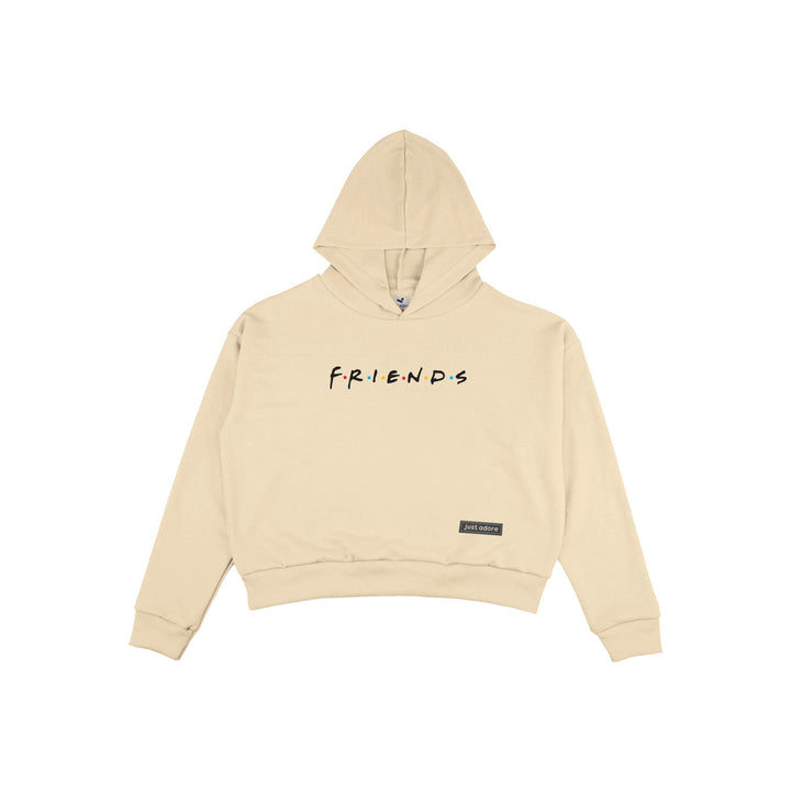 Oversize Women Friends Crop Hoodie - Just Adore