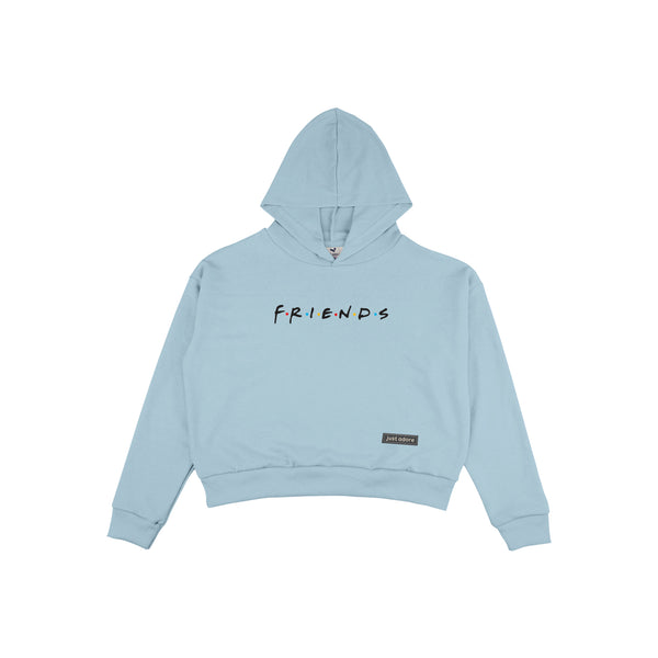 Oversize Women Friends Crop Hoodie - Just Adore