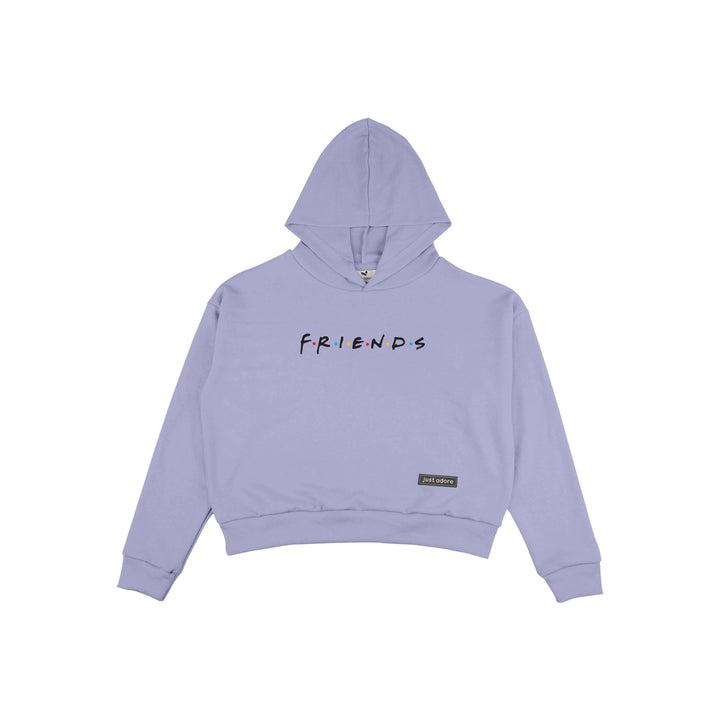 Oversize Women Friends Crop Hoodie - Just Adore