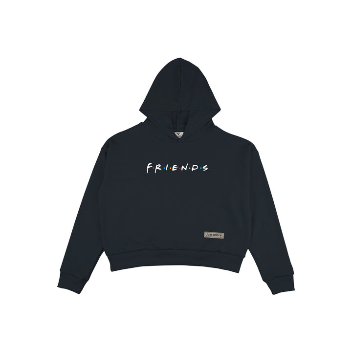 Oversize Women Friends Crop Hoodie - Just Adore