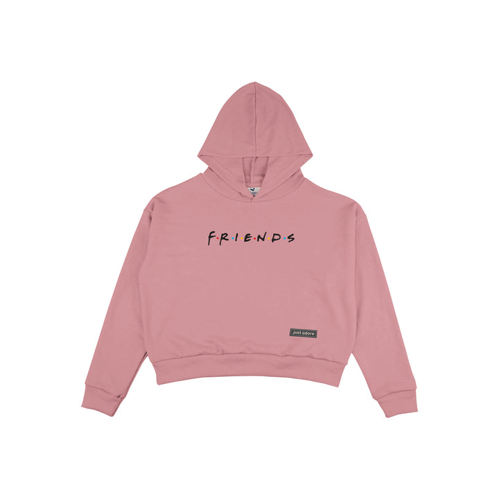 Oversize Women Friends Crop Hoodie - Just Adore