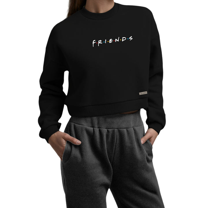 Oversized Women Friends Crop Sweatshirt - Just Adore