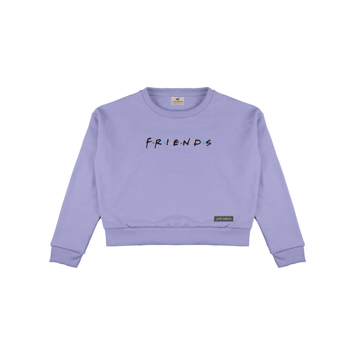 Oversized Women Friends Crop Sweatshirt - Just Adore