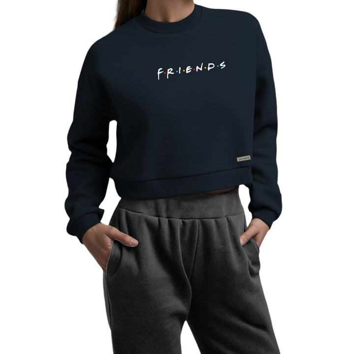 Oversized Women Friends Crop Sweatshirt - Just Adore