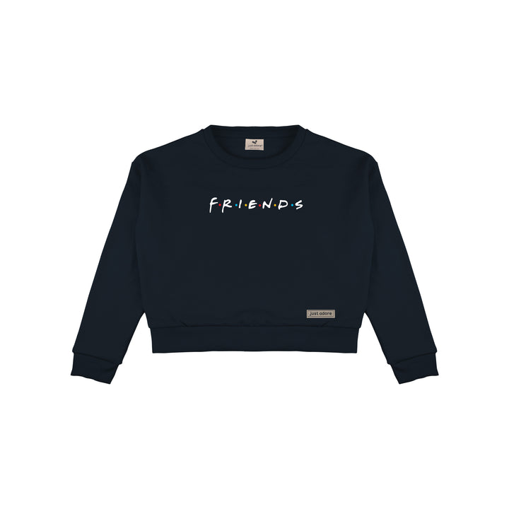 Oversized Women Friends Crop Sweatshirt - Just Adore
