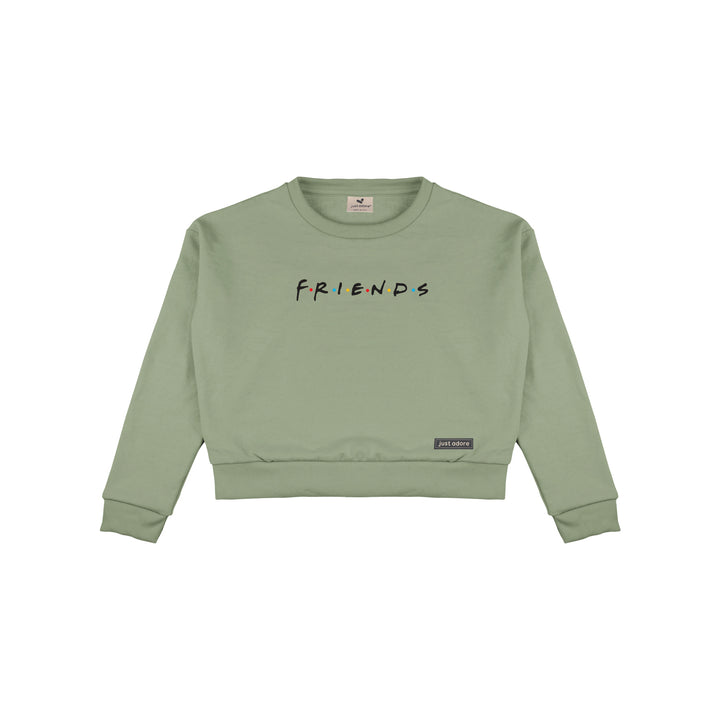 Oversized Women Friends Crop Sweatshirt - Just Adore