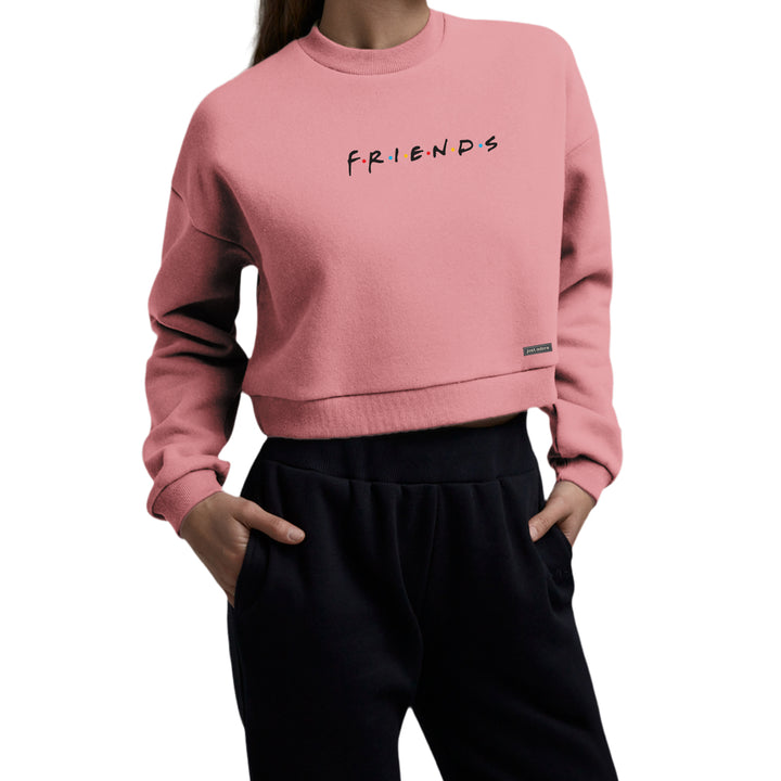 Oversized Women Friends Crop Sweatshirt - Just Adore