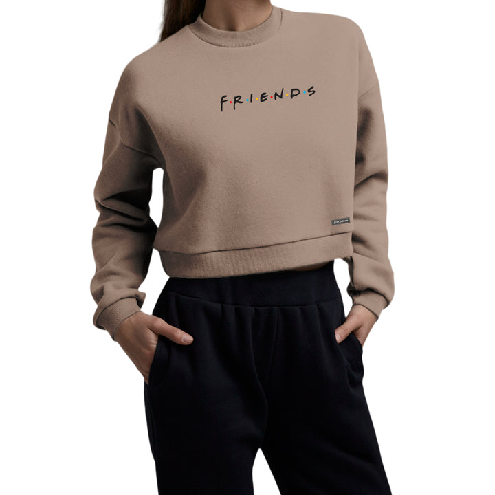Oversized Women Friends Crop Sweatshirt - Just Adore
