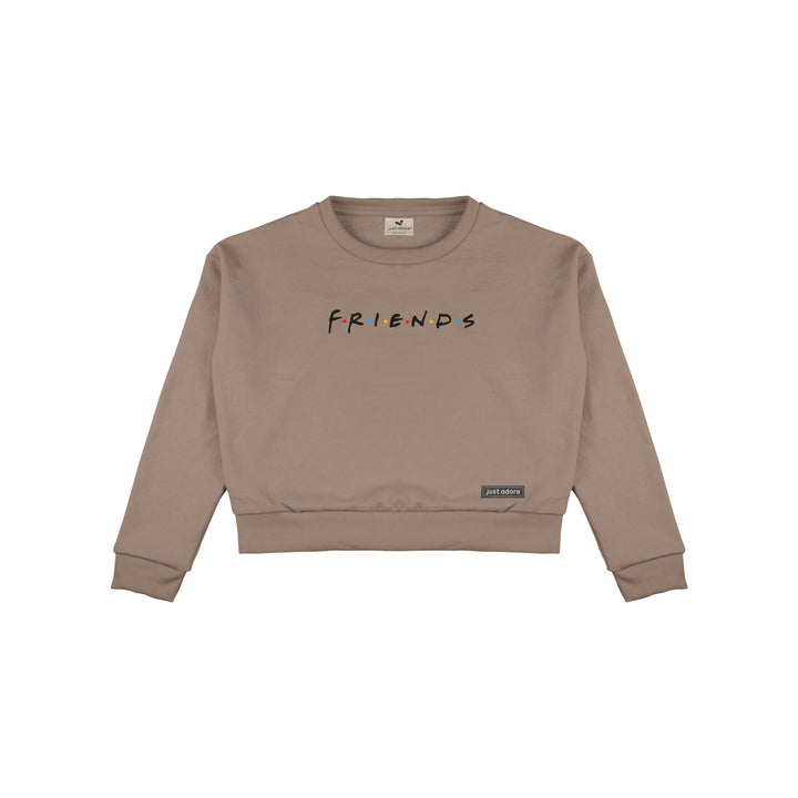 Oversized Women Friends Crop Sweatshirt - Just Adore