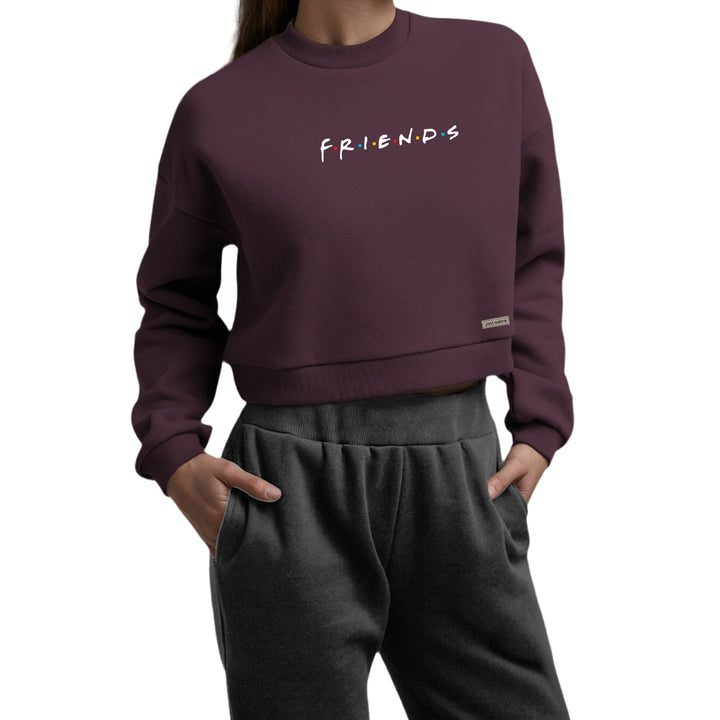 Oversized Women Friends Crop Sweatshirt - Just Adore