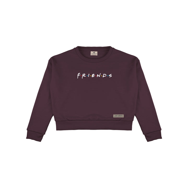 Oversized Women Friends Crop Sweatshirt - Just Adore