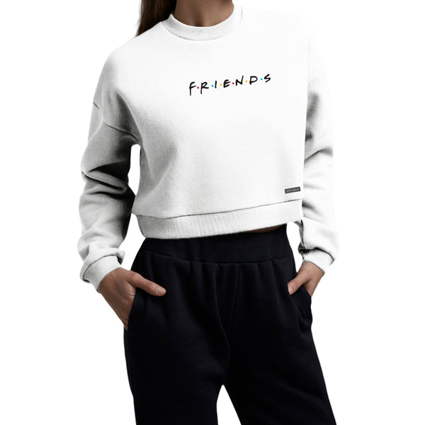 Oversized Women Friends Crop Sweatshirt - Just Adore