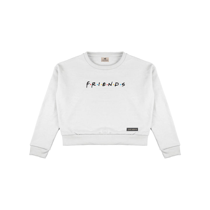 Oversized Women Friends Crop Sweatshirt - Just Adore