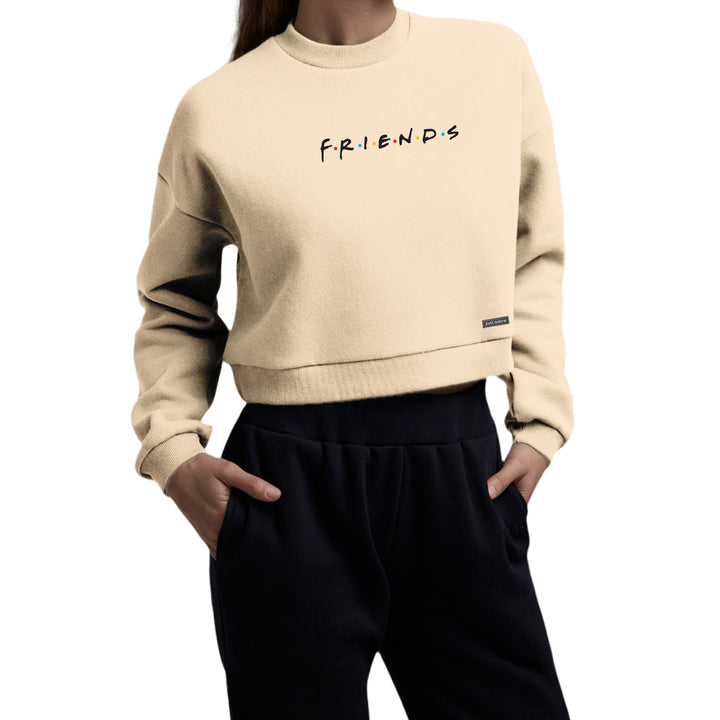 Oversized Women Friends Crop Sweatshirt - Just Adore