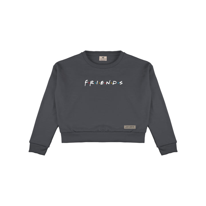 Oversized Women Friends Crop Sweatshirt - Just Adore