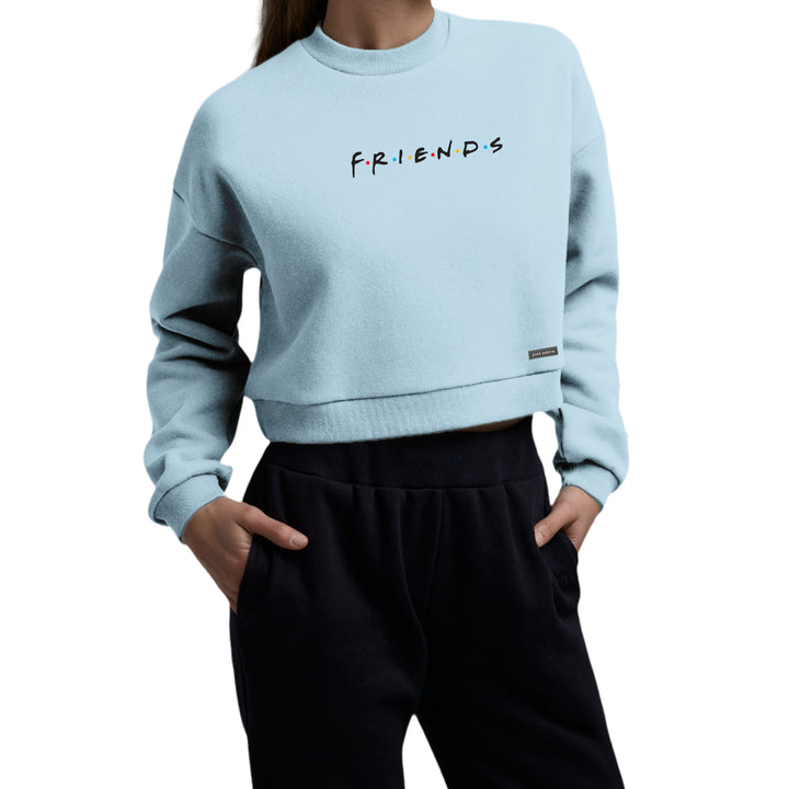 Oversized Women Friends Crop Sweatshirt - Just Adore