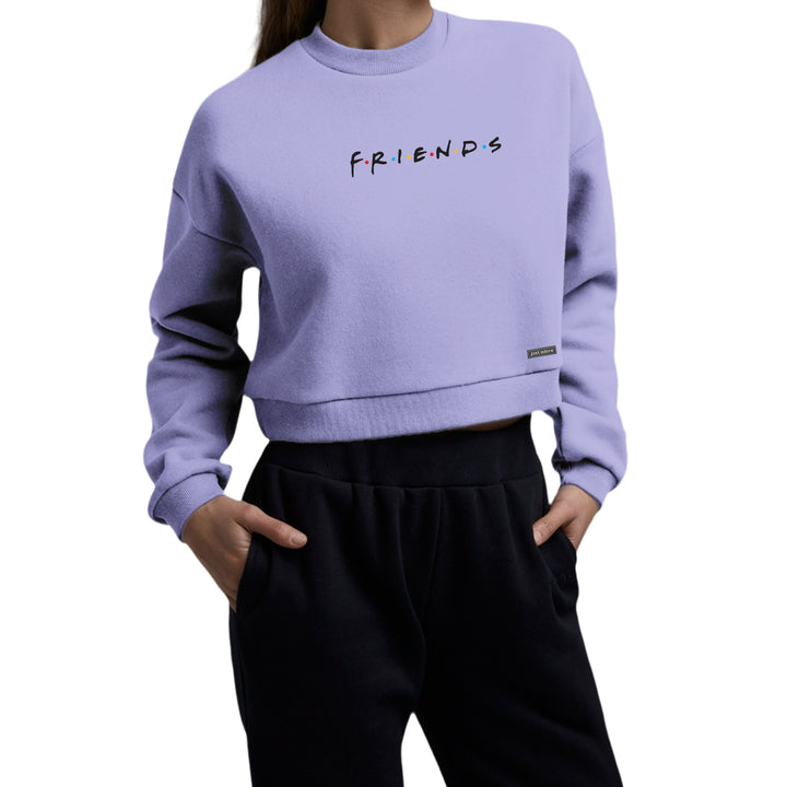 Oversized Women Friends Crop Sweatshirt - Just Adore