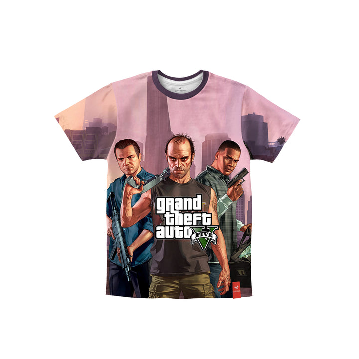 GTA V Characters Printed Kids Tshirt - Just Adore