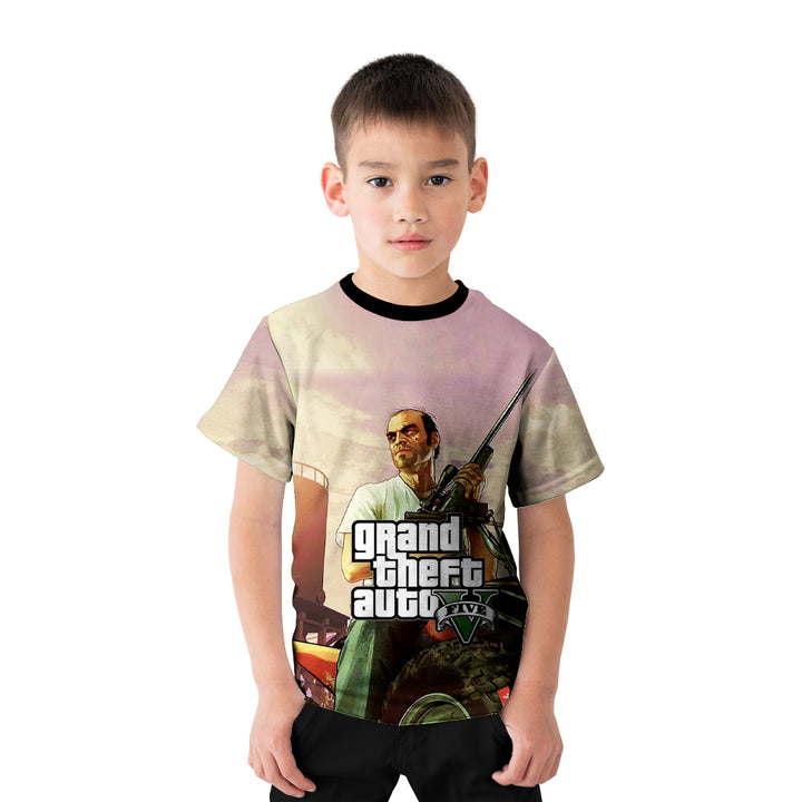 GTA V Sublimation Printed Kids Tshirt - Just Adore