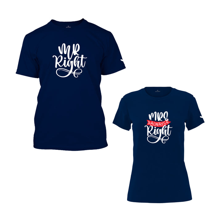 Valentines Day Mr and Mrs Right Couple T-shirt - Just Adore