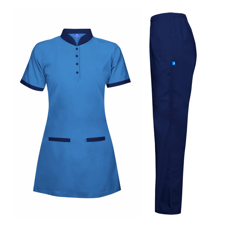 Housekeeping Uniform Short Sleeve, Long Length Shirt & Pant Set - Unisex - Just Adore