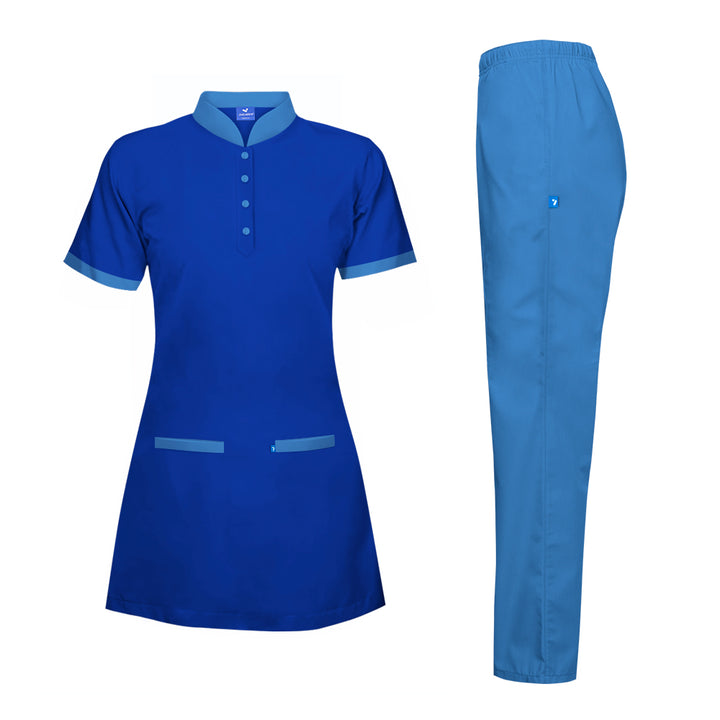 Housekeeping Uniform Short Sleeve, Long Length Shirt & Pant Set - Unisex - Just Adore