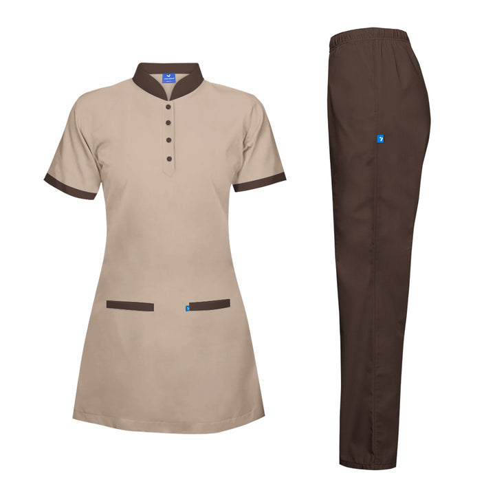 Housekeeping Uniform Short Sleeve, Long Length Shirt & Pant Set - Unisex - Just Adore