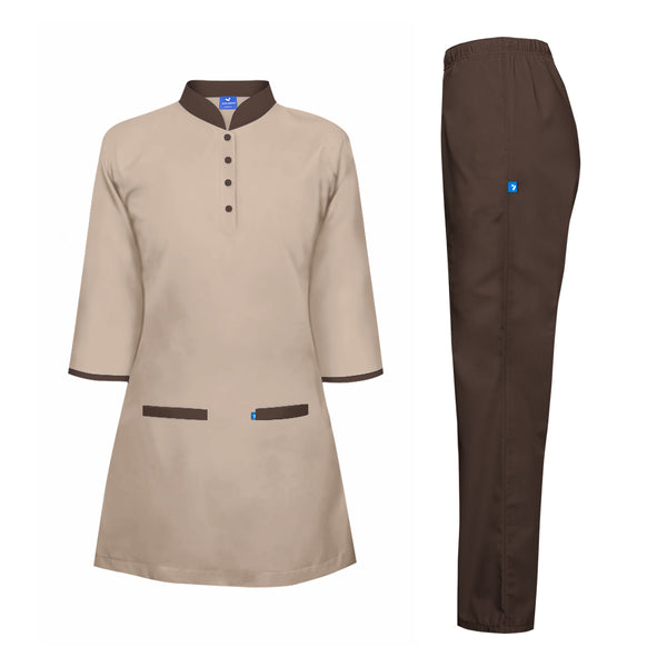 Housekeeping Uniform Long Sleeve, Long Length Shirt & Pant Set - Unisex - Just Adore