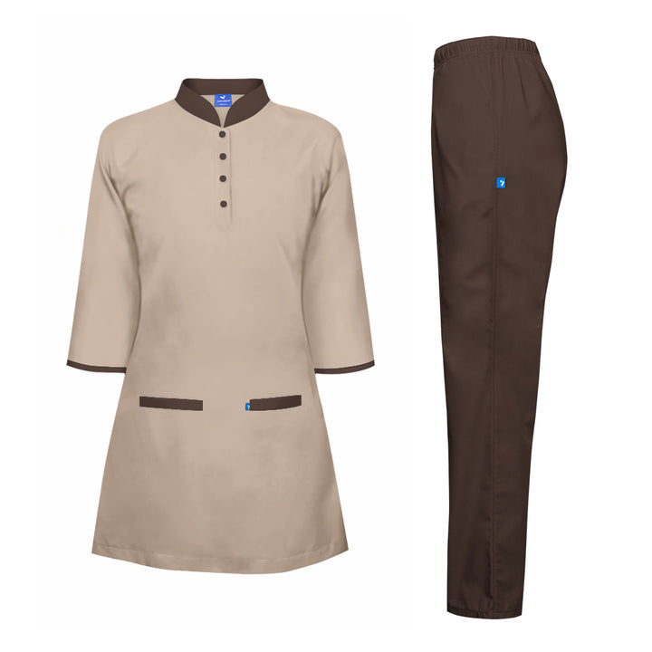 Housekeeping Uniform Long Sleeve, Long Length Shirt & Pant Set - Unisex - Just Adore